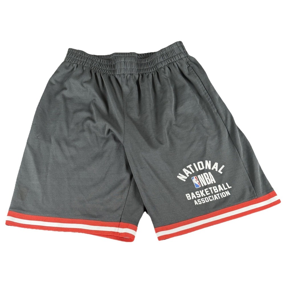 NBA Shorts Mens Large Gray NBA Basketball National Association Logo Athletic